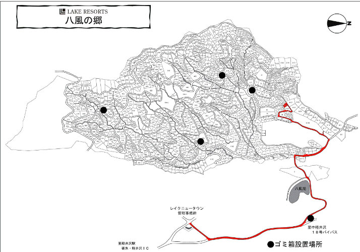 南軽井沢 LAKE RESORTS 八風の郷 売地 レイクニュータウン全体図
